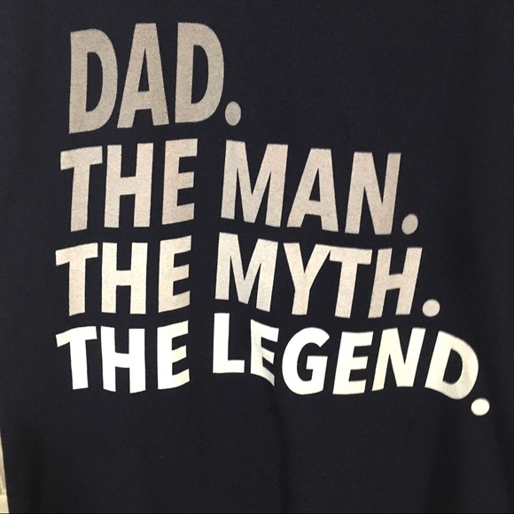 ANVIL DAD-THE MAN-THE MYTH-THE LEGEND-Ombre Screen Print Blue T-Shirt-Medium - Picture 3 of 8